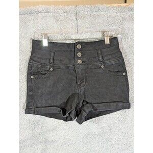 1st kiss black shorts high rise button fly size 7